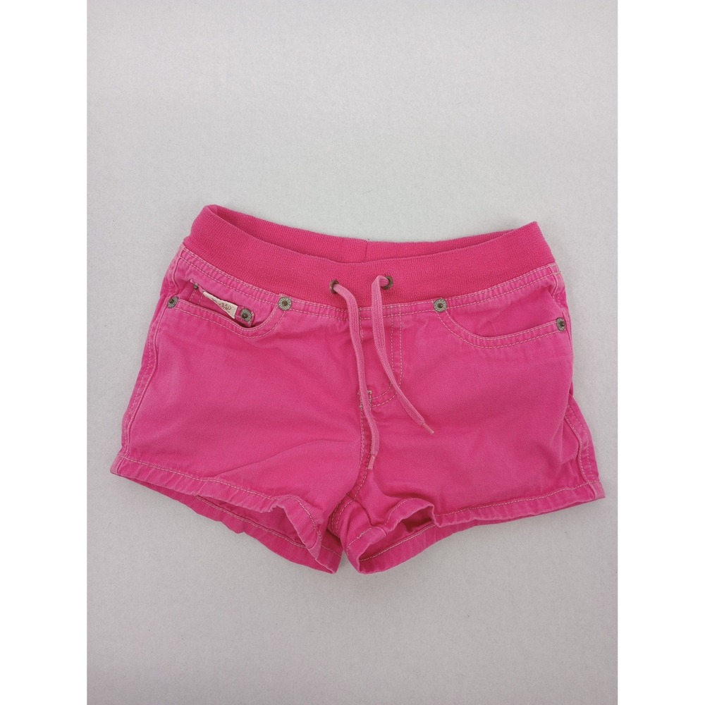 Limited Too Shorts Kids 7 Slim Pink Hibiscus Embroidered Drawstring Pull On